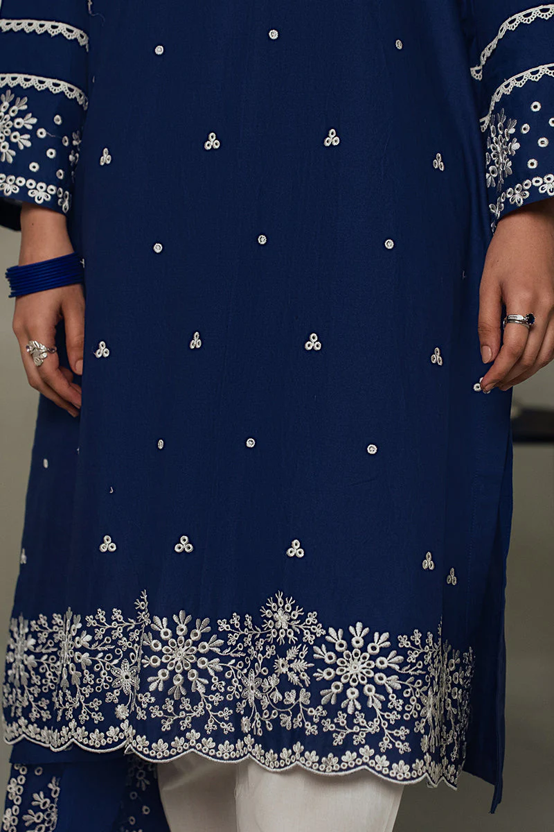 MIDNIGHT BLUE-2 PC (SHIRT & DUPATTA) - Image 4