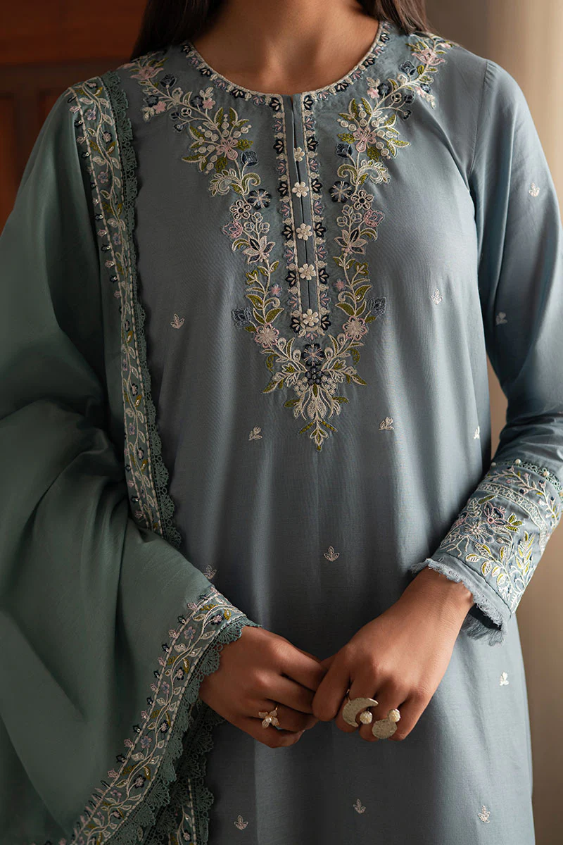 MOONLIGHT BLUE-3PC (SHIRT, TROUSER & DUPATTA) - Image 5