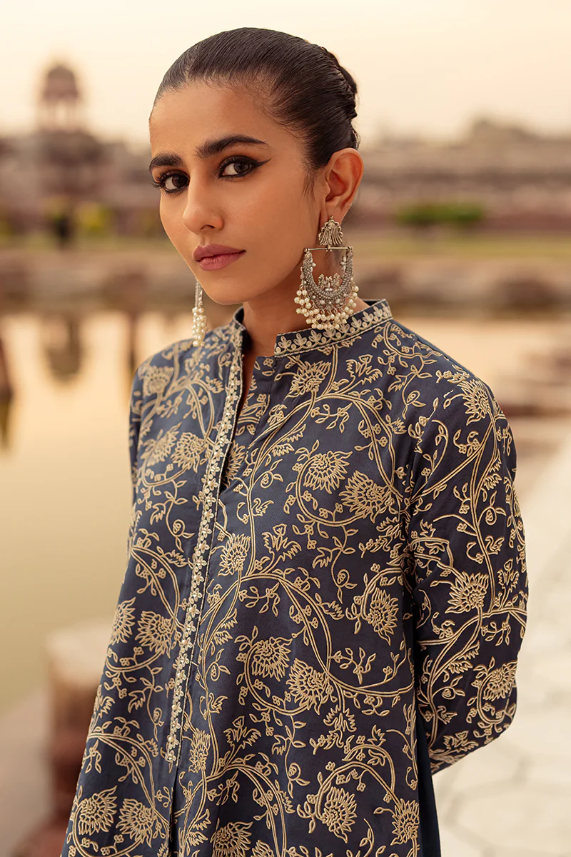 MYSTIC BLUE EMBROIDERED SHIRT - Image 4