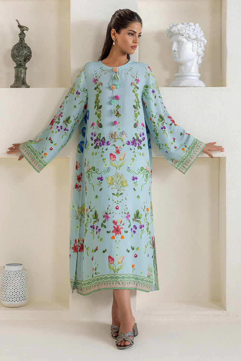OCEAN MIST PRINTED SILK  SHIRT - Image 3