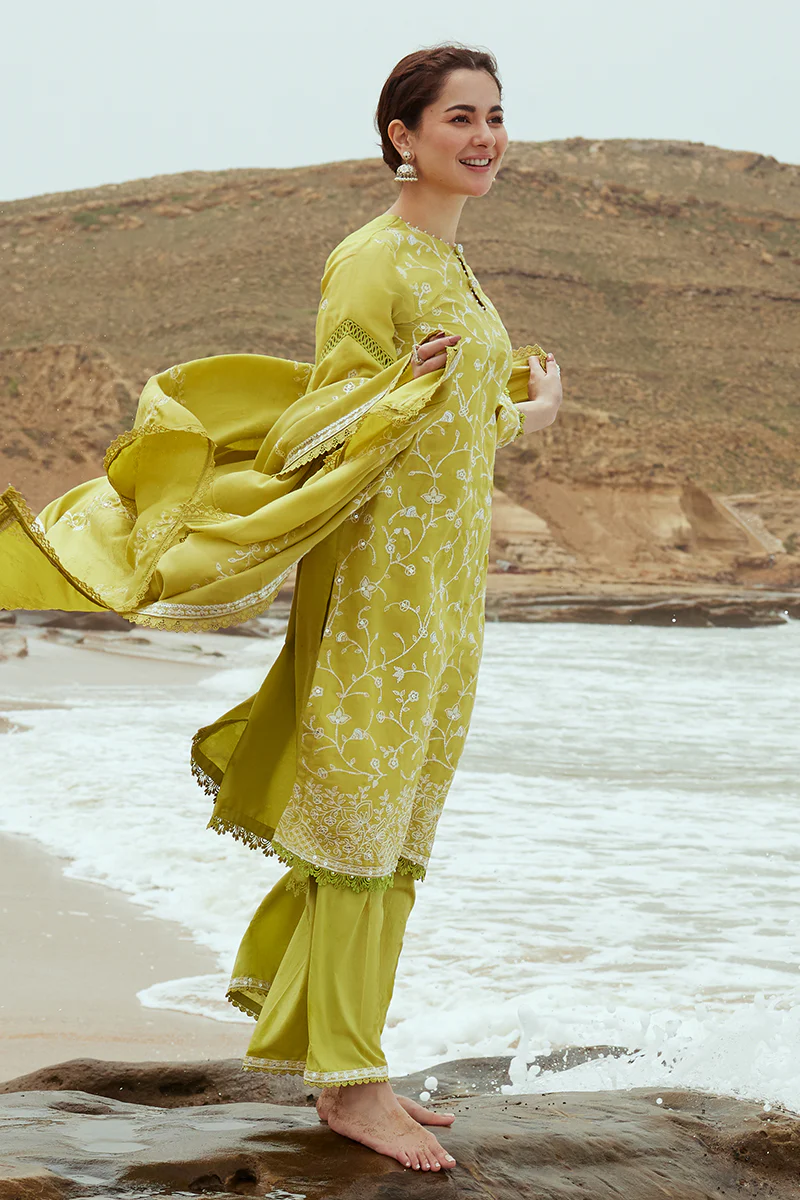 OLIVE TWINE-3PC (SHIRT, DUPATTA & TROUSER) - Image 3