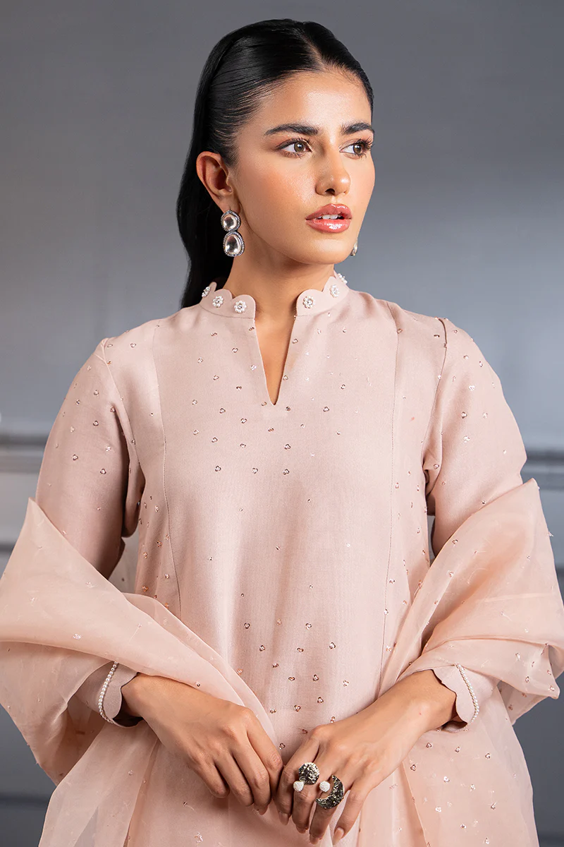 PALE PINK- 2 PC (SHIRT & DUPATTA) - Image 4