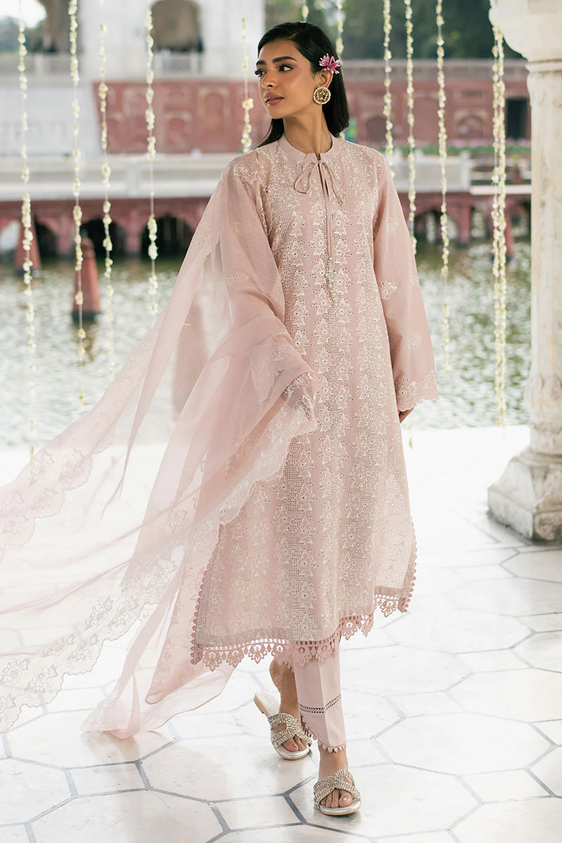 PEACH FLORET-3PC (SHIRT, TROUSER & DUPATTA) - Image 4