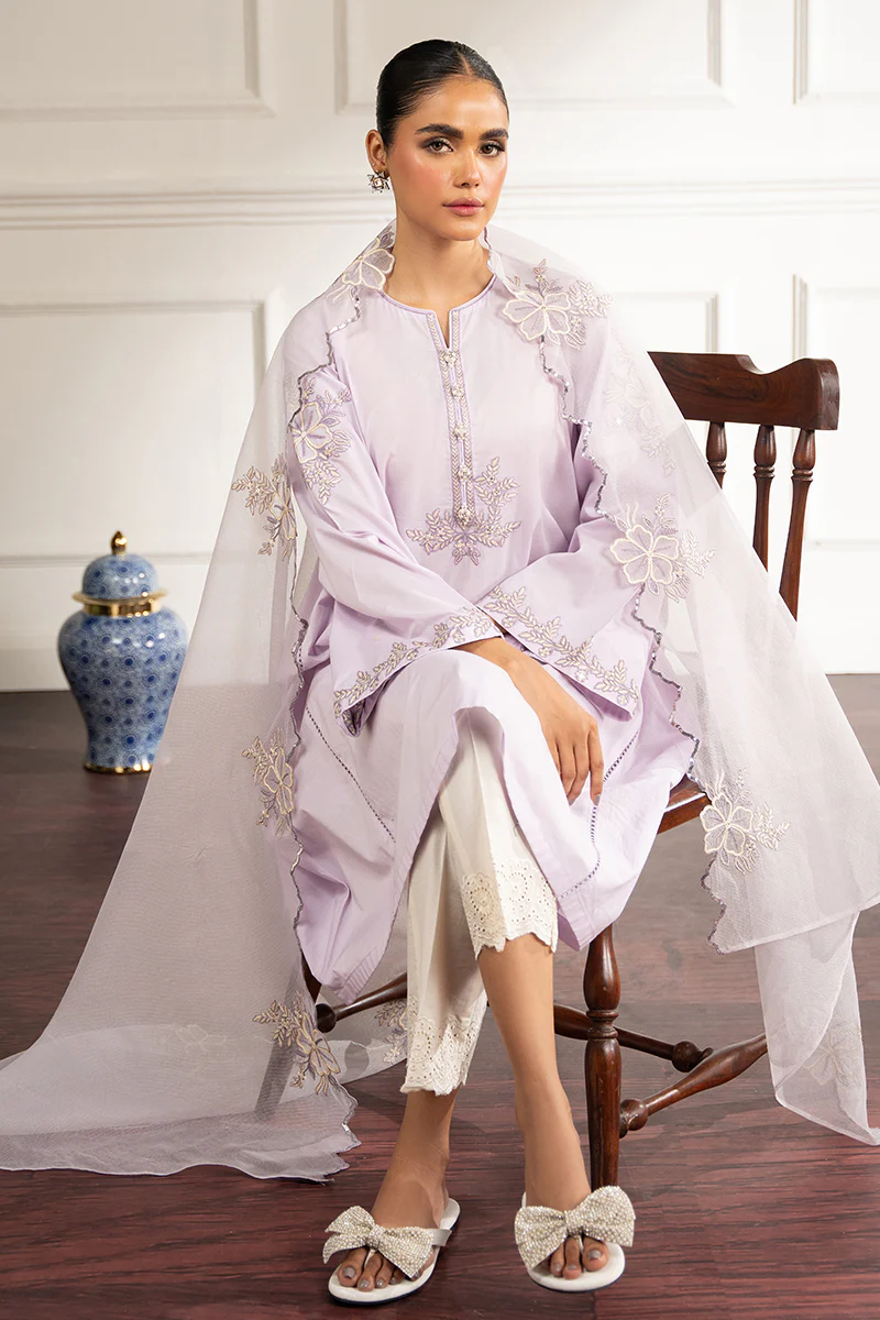 PERIWINKLE FLORET-2 PC (SHIRT & DUPATTA) - Image 3