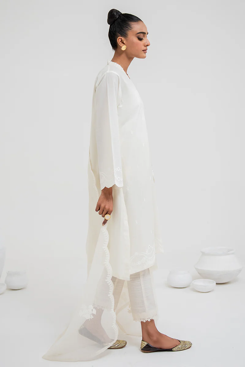 PRISTINE WHITE-2PC(SHIRT & DUPATTA) - Image 2