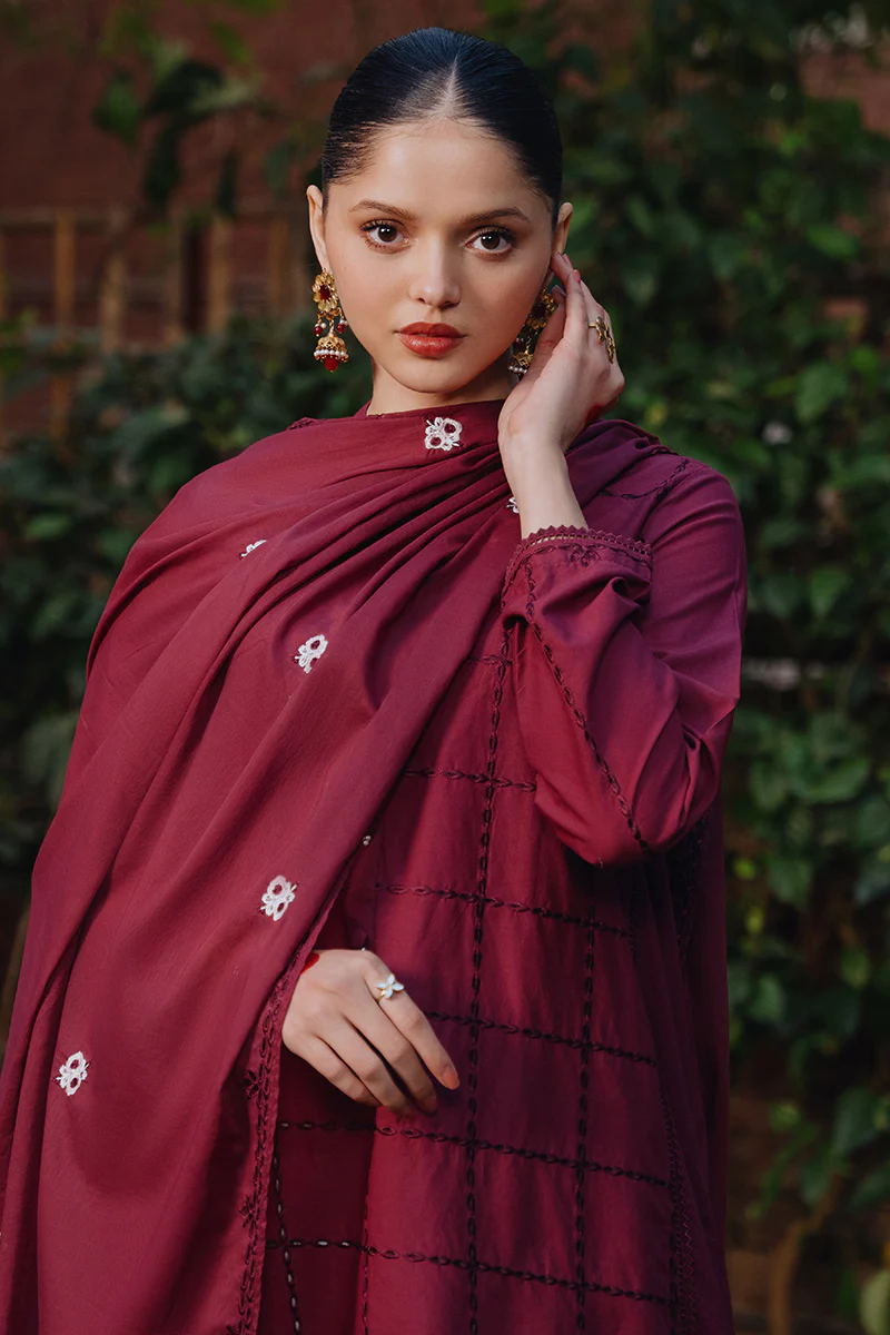 RED WOOD-2 PIECE (SHIRT & DUPATTA) - Image 4