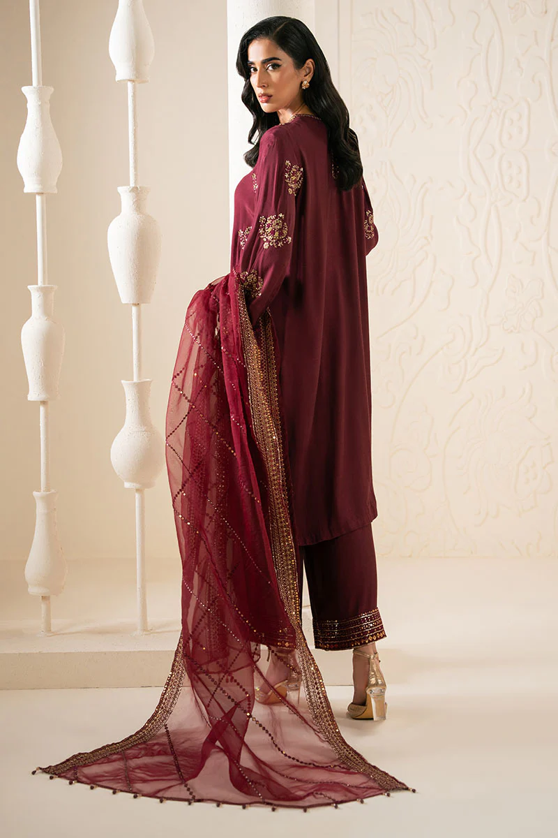 SHADOW RUBY-3PC (SHIRT, TROUSER & DUPATTA) - Image 3