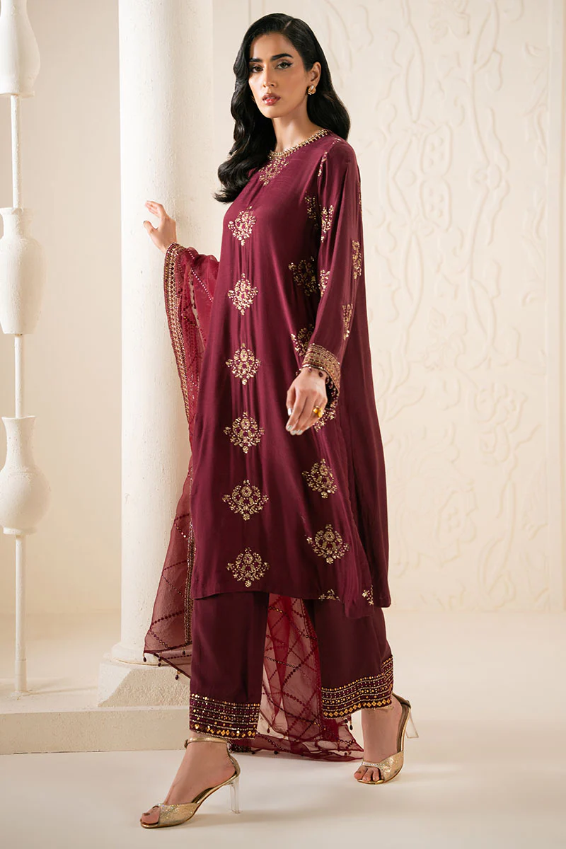 SHADOW RUBY-3PC (SHIRT, TROUSER & DUPATTA) - Image 6