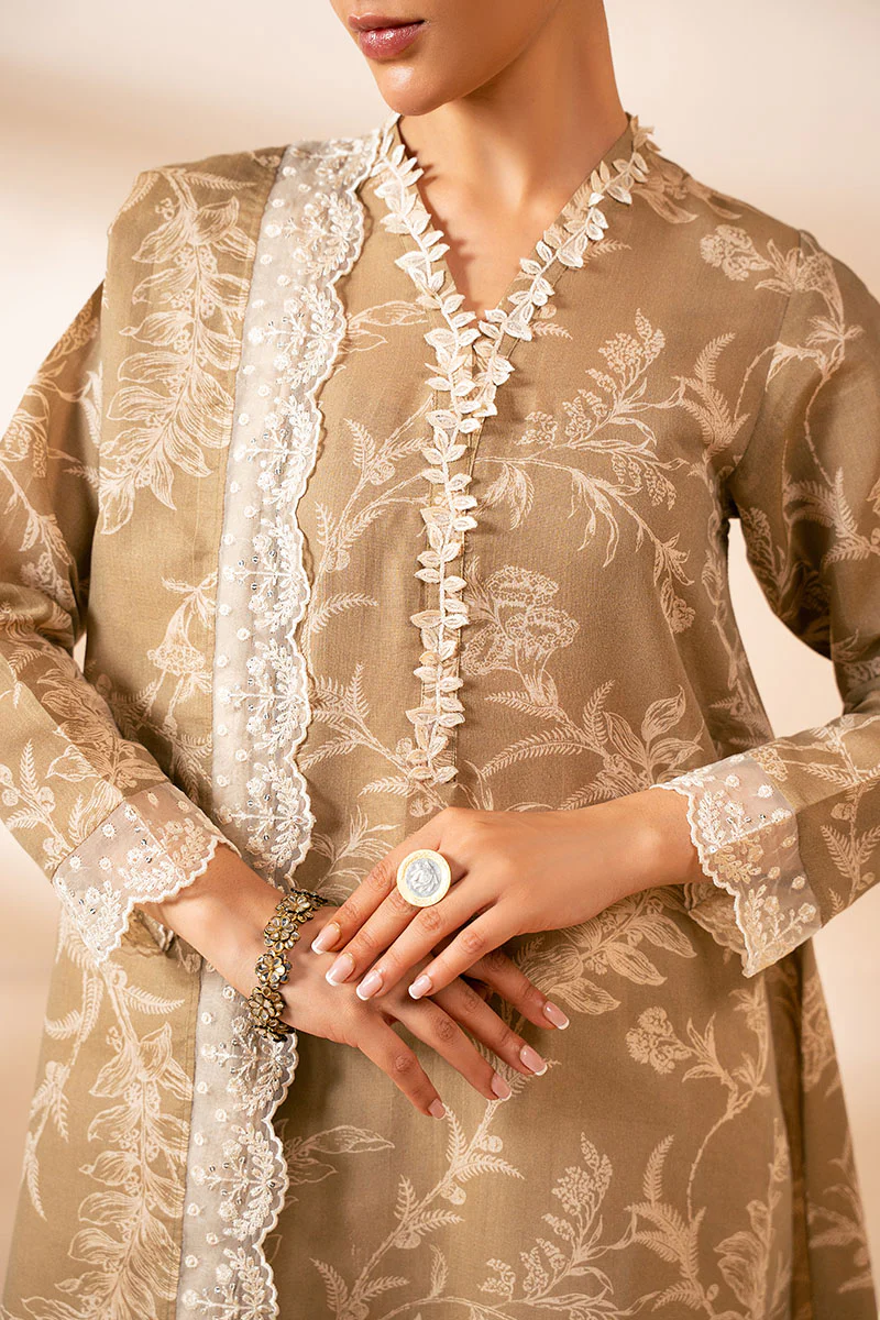SMOKE GREEN-2PC (SHIRT & DUPATTA) - Image 3