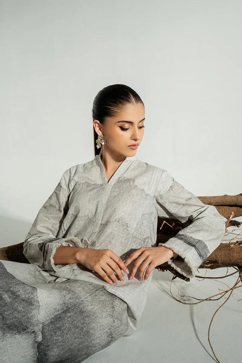 SMOKY GRAY-KHADDAR 1 PIECE - Image 5