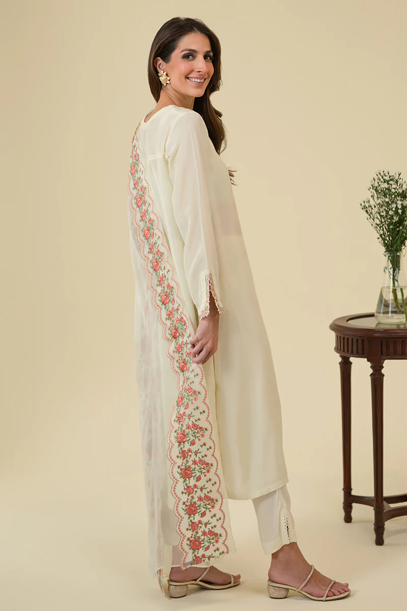 WHITE SWAN-2PC (SHIRT & DUPATTA) - Image 7