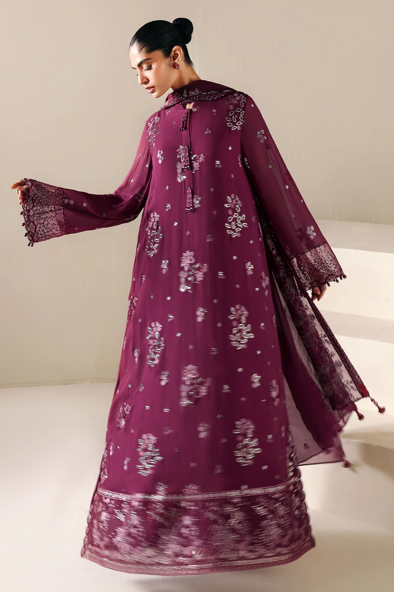 RUBY GARNET-4PC CHIFFON EMBROIDERED SUIT - Image 3