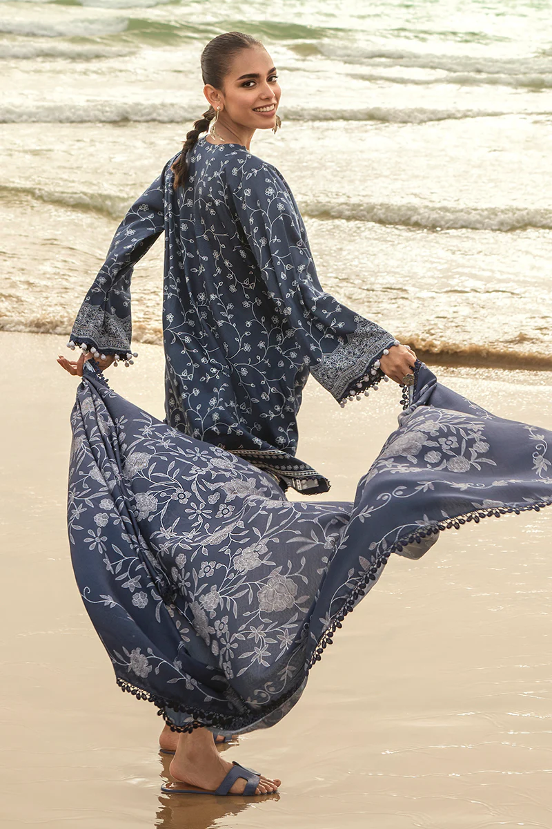 SAPPHIRE MUZE-3PC SATIN PRINTED SUIT - Image 6