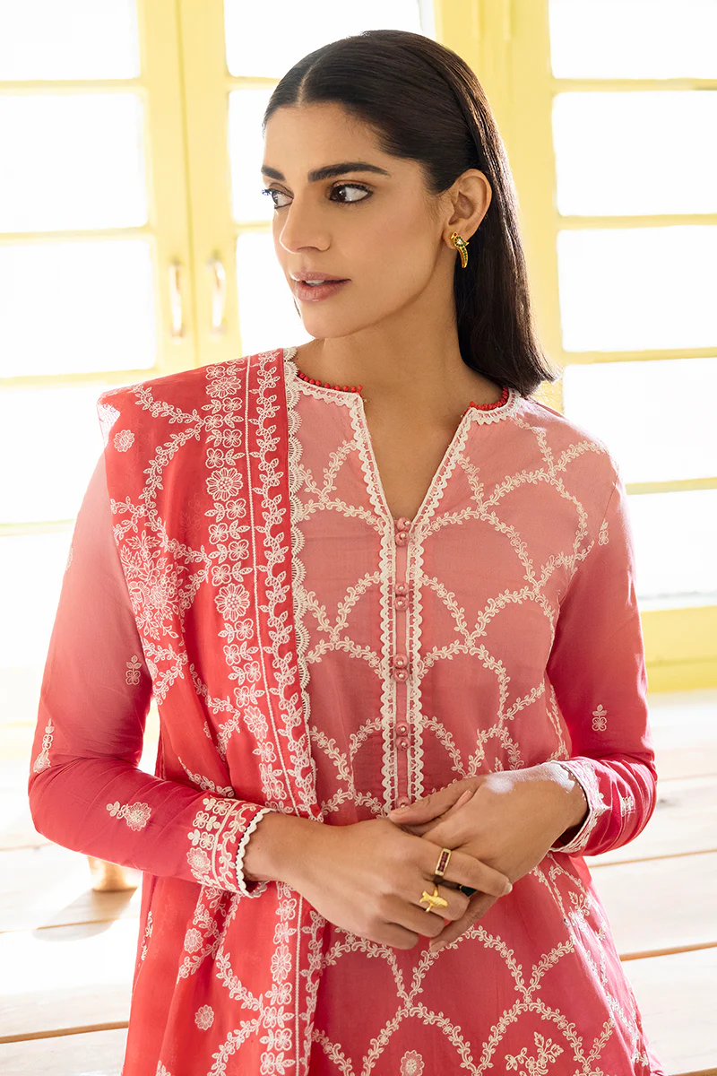 SCALLOPED FLOW-3PC EMBROIDERED LAWN SUIT - Image 3