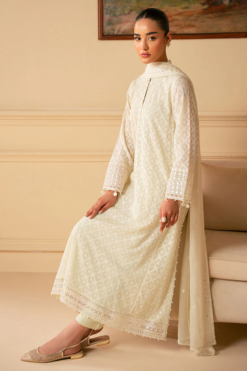SOFT BREEZE-4 PIECE EMBROIDERED CHIFFON SUIT - Image 3