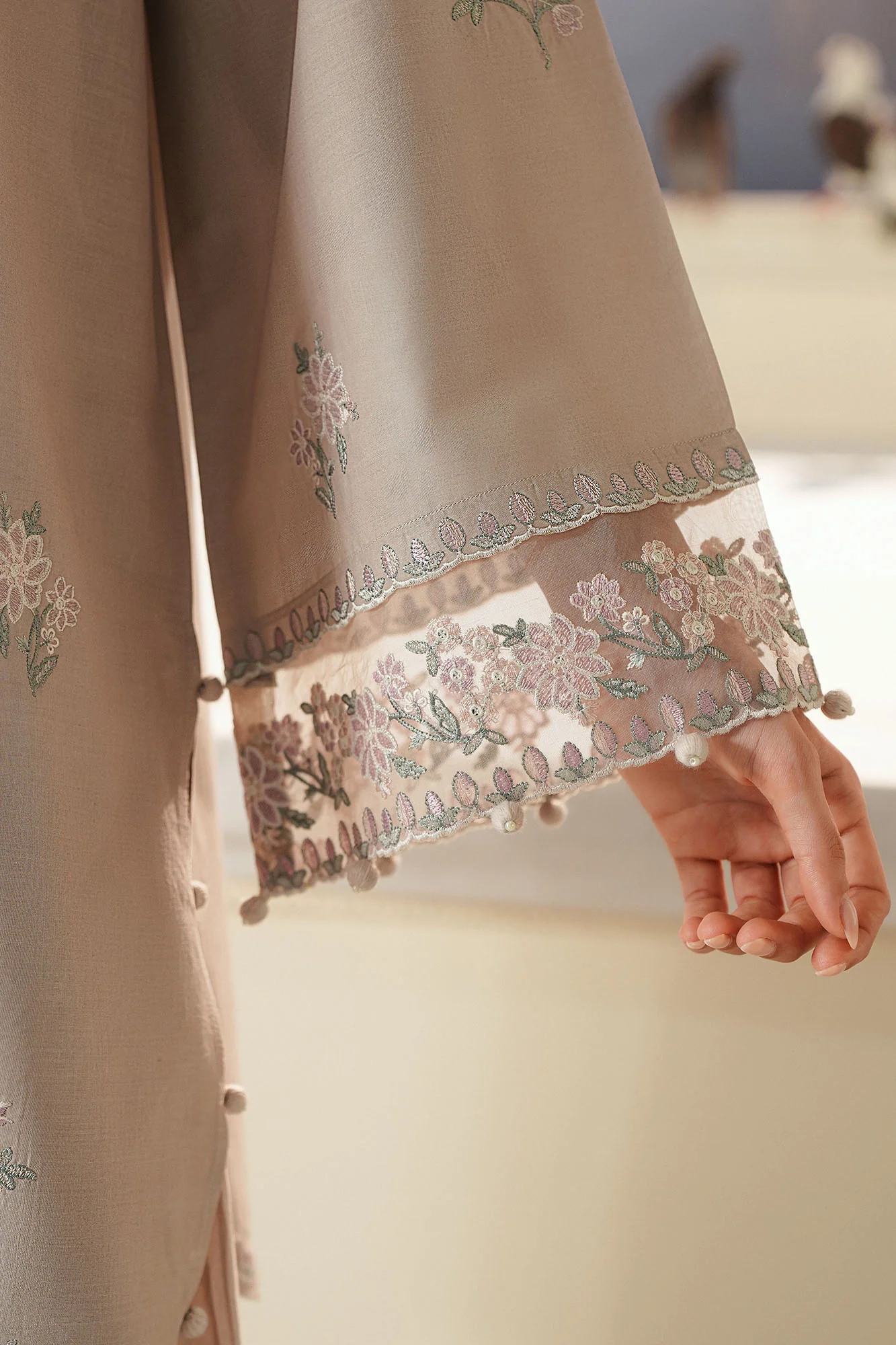SOFT UMBER-3PC EMBROIDERED LAWN SUIT - Image 3