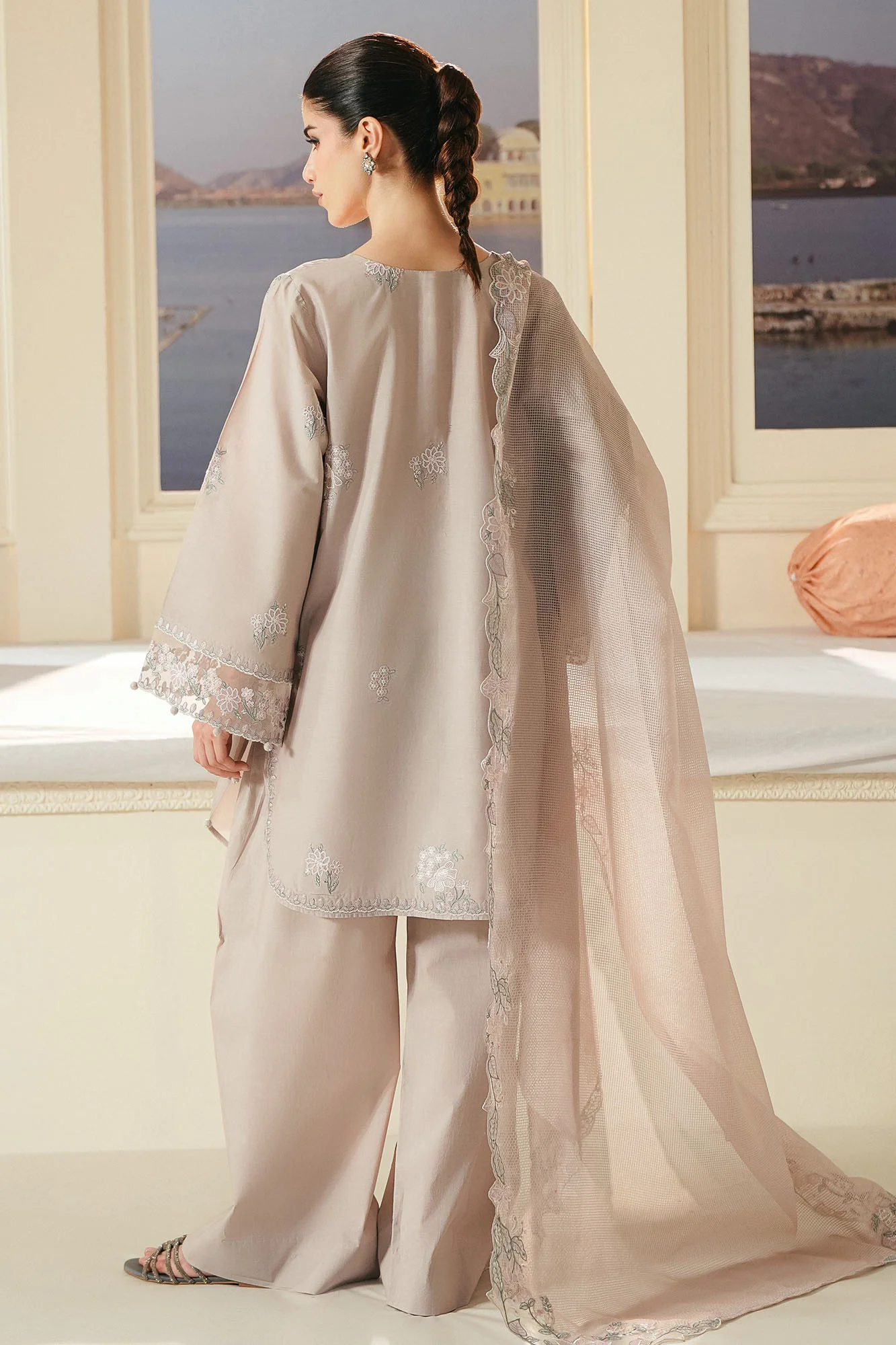 SOFT UMBER-3PC EMBROIDERED LAWN SUIT - Image 7
