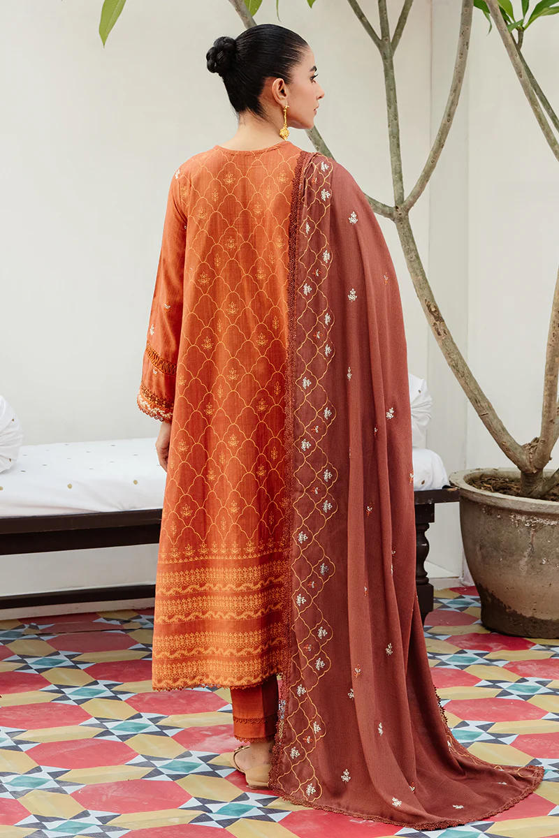 TAN HUES-3PC KHADDAR EMBROIDERED SUIT - Image 2