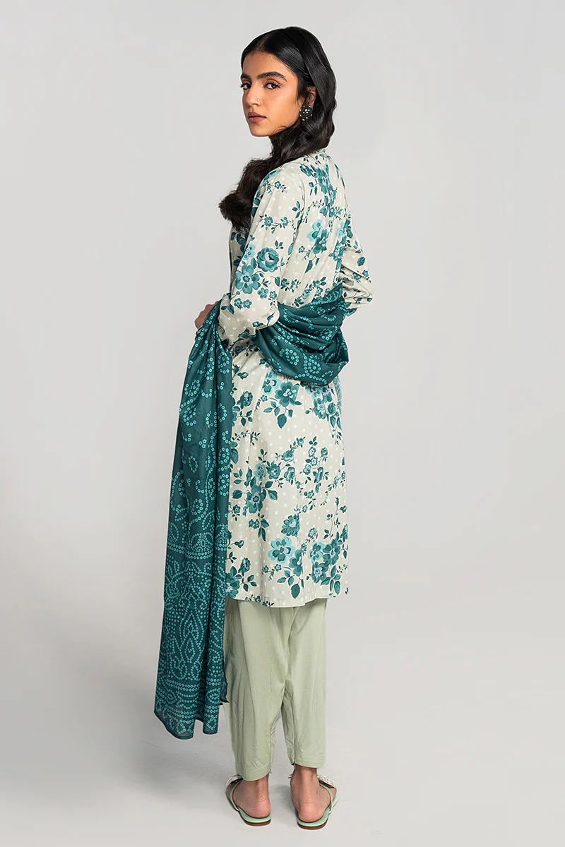 TAN ORCHID-3PC PRINTED LAWN SUIT - Image 3