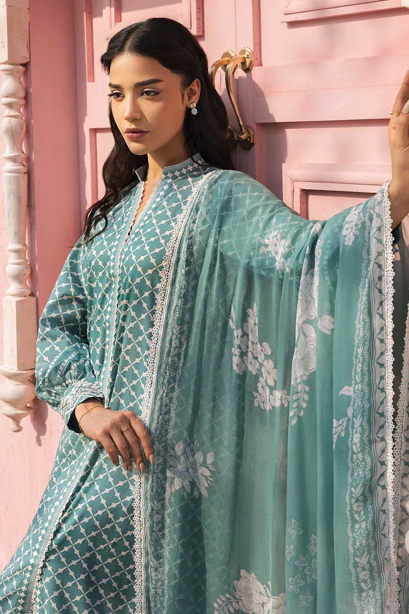 TEAL GRACE-3PC PRINTED LAWN SUIT - Image 2