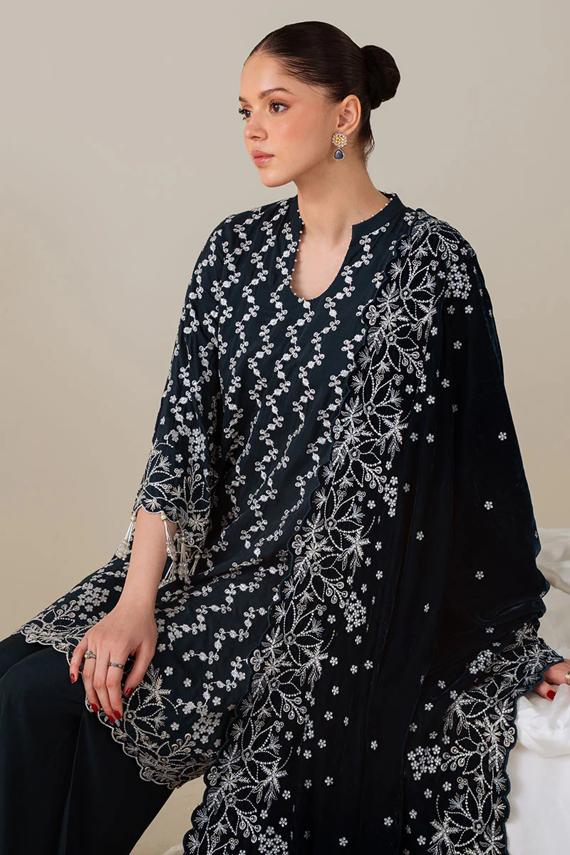 TROPICAL TEAL-3PC SILK EMBROIDERED SUIT - Image 6
